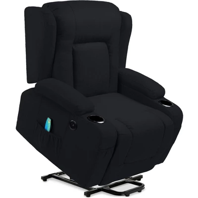Best Choice Products Electric Power Lift Linen Recliner Massage Chair Furniture W/ USB Port, Heat, Cupholders - Image 8