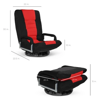 Best Choice Products 360-Degree Swivel Gaming Floor Chair W/ Armrest Handles, Foldable Adjustable Back - Image 6
