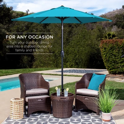 Best Choice Products 7.5ft Heavy-Duty Outdoor Market Patio Umbrella W/ Push Button Tilt, Easy Crank Lift - Image 2