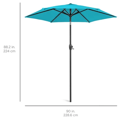 Best Choice Products 7.5ft Heavy-Duty Outdoor Market Patio Umbrella W/ Push Button Tilt, Easy Crank Lift - Image 6