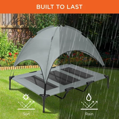 Best Choice Products 48in Elevated Cooling Dog Bed, Outdoor Raised Mesh Pet Cot W/ Removable Canopy, Carrying Bag - Image 4