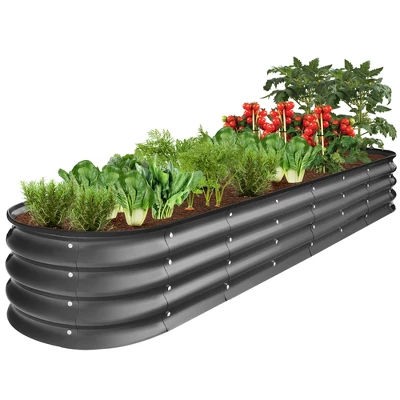 Best Choice Products 8x2x1ft Outdoor Metal Raised Oval Garden Bed, Planter Box For Vegetables, Flowers - Image 7