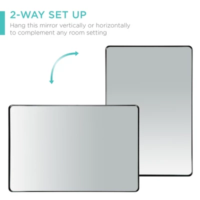 Best Choice Products 24x36in Recessed Bathroom Vanity 2-Way Wall Mirror W/ Rounded Corners, Anti-Blast Film - Image 2