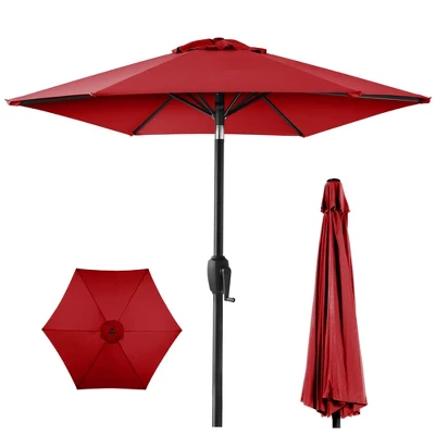 Best Choice Products 7.5ft Heavy-Duty Outdoor Market Patio Umbrella W/ Push Button Tilt, Easy Crank Lift - Image 8