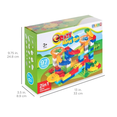 Best Choice Products 97-Piece Marble Maze Run Racetrack Puzzle Construction Game Set STEM Toy W/ 4 Balls - Image 5