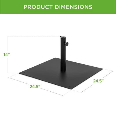 Best Choice Products 38.5lb Steel Umbrella Base, Square Patio Stand W/ Tightening Knob And Anchor Holes - Black - Image 5
