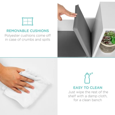 Best Choice Products 6-Cubby Kids Bedroom Storage Organizer, Multi-Purpose Bookcase W/ Cushioned Reading Nook - Image 2