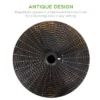 Best Choice Products 55lb Round Wicker Style Resin Patio Umbrella Base Stand W/ 1.75in Hole, Bronze Finish - Black
