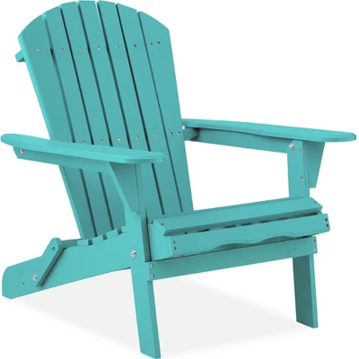 Best Choice Products Folding Adirondack Chair Outdoor, Wooden Accent Lounge Furniture W/ 350lb Capacity - Image 10