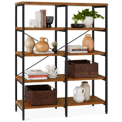 Best Choice Products 55in Storage Bookshelf For Living Room, Walkway W/ Industrial, Elevated Design - Image 7