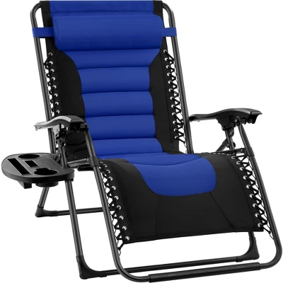 Best Choice Products Oversized Padded Zero Gravity Chair, Folding Outdoor Patio Recliner W/ Headrest, Side Tray - Image 8