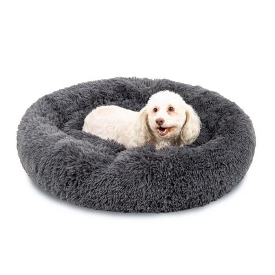Best Choice Products 36in Dog Bed Self-Warming Plush Shag Fur Donut Calming Pet Bed Cuddler - Image 7