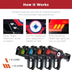 Best Choice Products Set Of 4 Laser Tag Blasters & Vests, Infrared Lazer Toy Set For Kids, Adults, Multiplayer Game