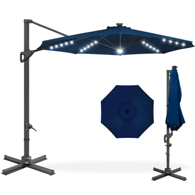 Best Choice Products 10ft 360-Degree Solar LED Cantilever Patio Umbrella, Outdoor Hanging Shade W/ Lights - Image 12