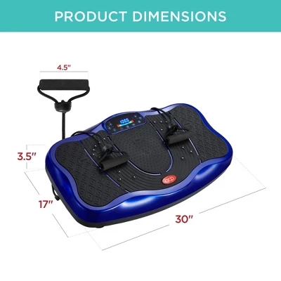 Best Choice Products Vibration Platform, Full Body Exercise Machine W/ Bluetooth Speakers, 5 Resistance Bands - Blue - Image 6