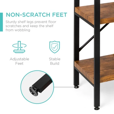 Best Choice Products 55in Rustic 3-Tier Console Table For Living Room, Entry W/ Non-Scratch Feet - Image 2