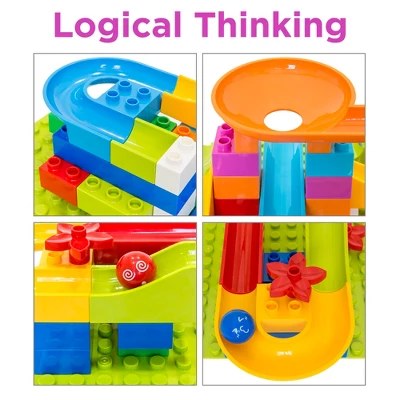 Best Choice Products 97-Piece Marble Maze Run Racetrack Puzzle Construction Game Set STEM Toy W/ 4 Balls - Image 3