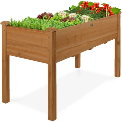 Best Choice Products Best Choice Product 48x24x30in Raised Garden Bed, Elevated Wooden Planter For Yard W/ Foot Caps, Bed Liner - Image 9