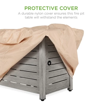 Best Choice Products 42in Fire Pit Table 50,000 BTU Rectangular Steel Gas W/ Storage, Cover, Glass Beads - Image 4