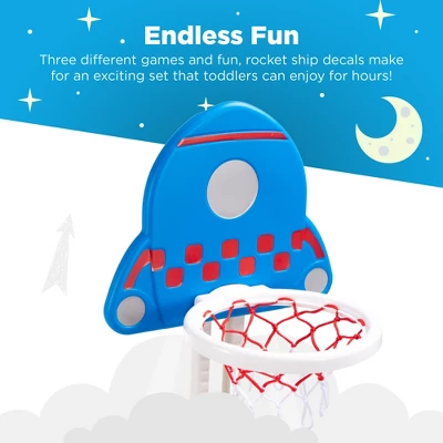 Best Choice Products 3-in-1 Toddler Basketball Hoop Sports Activity Center Grow With Me Play Set W/ Soccer, Ring Toss - Image 4