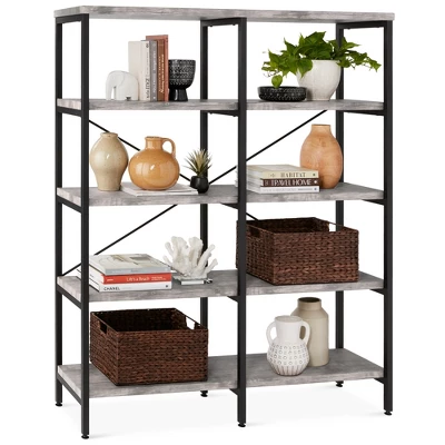 Best Choice Products 55in Storage Bookshelf For Living Room, Walkway W/ Industrial, Elevated Design - Image 8