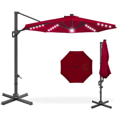 Best Choice Products 10ft 360-Degree Solar LED Cantilever Patio Umbrella, Outdoor Hanging Shade W/ Lights - Image 11
