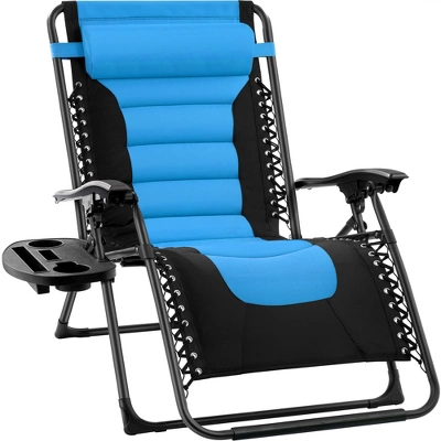 Best Choice Products Oversized Padded Zero Gravity Chair, Folding Outdoor Patio Recliner W/ Headrest, Side Tray - Image 14