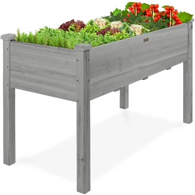 Best Choice Products Best Choice Product 48x24x30in Raised Garden Bed, Elevated Wooden Planter For Yard W/ Foot Caps, Bed Liner - Image 8