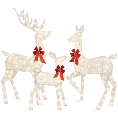 Best Choice Products 3-Piece Lighted Christmas Deer Set Outdoor Yard Decoration With 360 LED Lights, Stakes - Image 8
