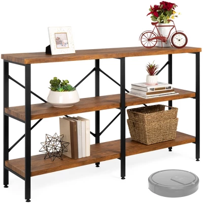 Best Choice Products 55in Rustic 3-Tier Console Table For Living Room, Entry W/ Non-Scratch Feet - Image 7