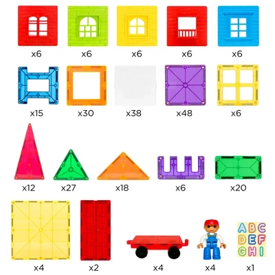 Best Choice Products 265-Piece Kids Magnetic Tiles Set Construction Building Blocks Educational STEM Toy - Image 5