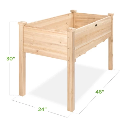 Best Choice Products Best Choice Product 48x24x30in Raised Garden Bed, Elevated Wooden Planter For Yard W/ Foot Caps, Bed Liner - Image 6