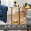 Best Choice Products 16in Faux Marble Modern Round Living Room Accent Side Table W/ Metal Frame