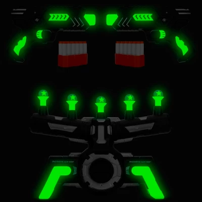 Best Choice Products Floating Target Practice Game Set W/ 2 Glow-in-the-Dark Foam Dart Blasters, 24 Darts & Dart Holders - Image 4