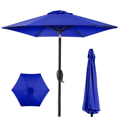 Best Choice Products 7.5ft Heavy-Duty Outdoor Market Patio Umbrella W/ Push Button Tilt, Easy Crank Lift - Image 18