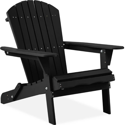 Best Choice Products Folding Adirondack Chair Outdoor, Wooden Accent Lounge Furniture W/ 350lb Capacity - Image 11