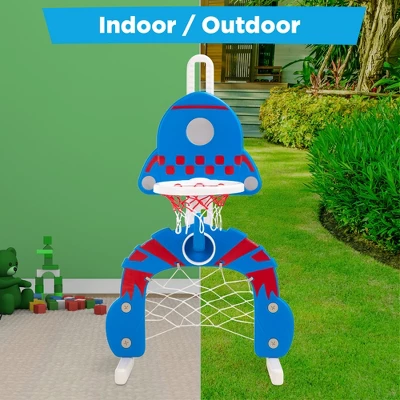 Best Choice Products 3-in-1 Toddler Basketball Hoop Sports Activity Center Grow With Me Play Set W/ Soccer, Ring Toss - Image 3