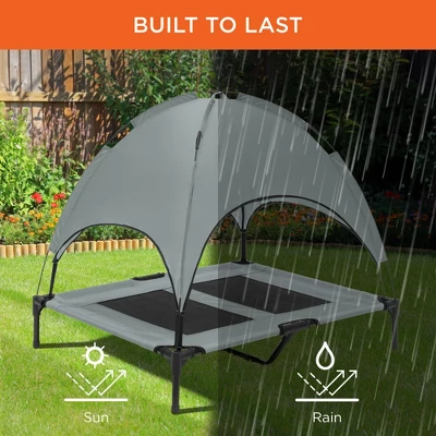 Best Choice Products 36in Outdoor Raised Mesh Cot Cooling Dog Pet Bed W/ Removable Canopy, Travel Bag - Image 4