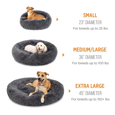 Best Choice Products 36in Dog Bed Self-Warming Plush Shag Fur Donut Calming Pet Bed Cuddler - Image 6