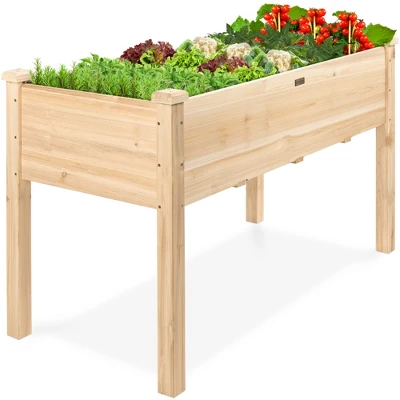 Best Choice Products Best Choice Product 48x24x30in Raised Garden Bed, Elevated Wooden Planter For Yard W/ Foot Caps, Bed Liner - Image 7