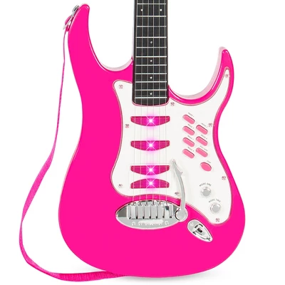 Best Choice Products Kids Electric Musical Guitar Toy Play Set W/ 6 Demo Songs, Whammy Bar, Microphone, Amp, AUX - Image 2