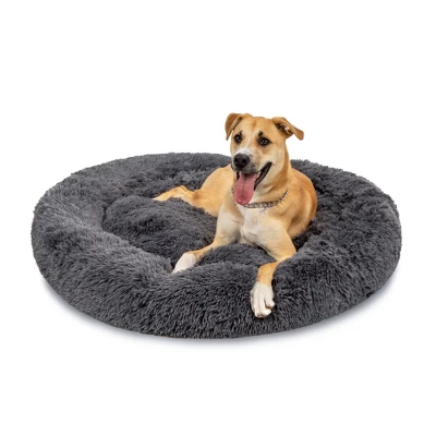 Best Choice Products 36in Dog Bed Self-Warming Plush Shag Fur Donut Calming Pet Bed Cuddler - Image 9
