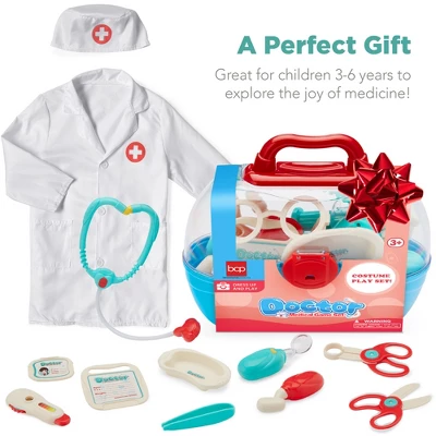 Best Choice Products Pretend Play Doctor Kit, Boys & Girls Doctor Outfit W/ 18 Accessories, Coat, Hat, Carrying Case - Image 4