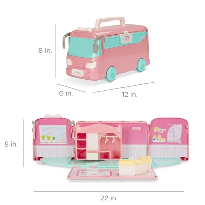 Best Choice Products Camper Van Playset Pretend Play Dollhouse Toy With 54 Accessories And Tiny Critters For Kids - Image 6