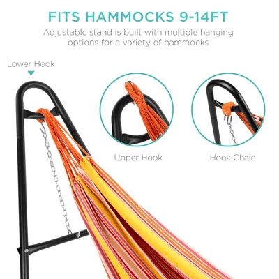 Best Choice Products Outdoor Adjustable Steel Hammock Stand For 9-14ft Hammocks W/ Hooks, Carrying Bag, 450lb Capacity - Image 3