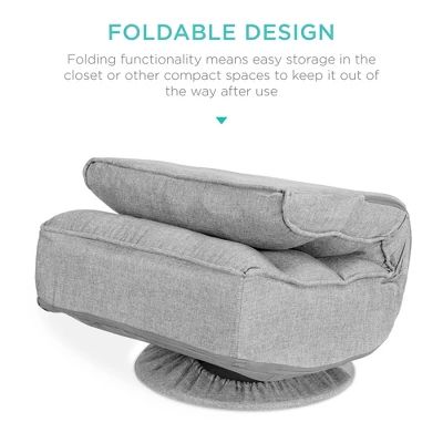 Best Choice Products Folding Floor Gaming Chair For Home, Office W/ 360-Degree Swivel, 4 Adjustable Positions - Image 5