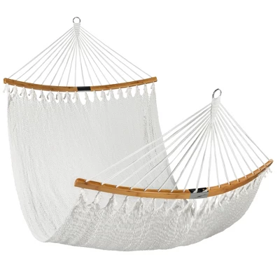 Best Choice Products 2-Person Woven Polyester Outdoor Caribbean Hammock W/ Curved Bamboo Spreader Bar - Image 9