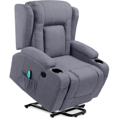 Best Choice Products Electric Power Lift Linen Recliner Massage Chair Furniture W/ USB Port, Heat, Cupholders - Image 10