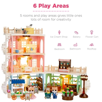 Best Choice Products Deluxe Cottage Dollhouse Mansion Pretend Toy Playset W/ 225 Accessories And Tiny Critters For Kids - Image 5