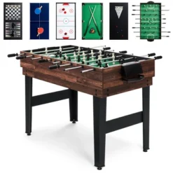Best Choice Products 2x4ft 10-in-1 Combo Game Table Set W/ Hockey, Foosball, Pool, Shuffleboard, Ping Pong